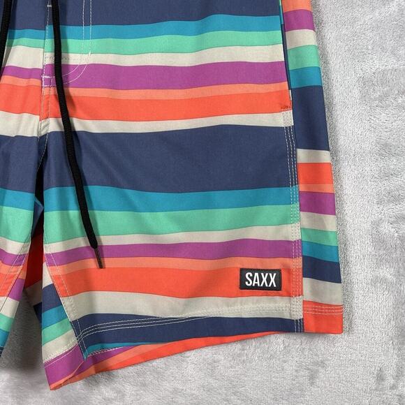 SAXX Swim Trunks Men's 32 Multicolor Beachy Resortwear Tie Swimwear Shorts - Picture 3 of 13